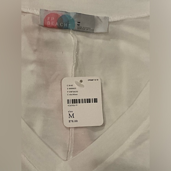 NWT $78 Free People Beach white asymmetrical dress M - Picture 5 of 6